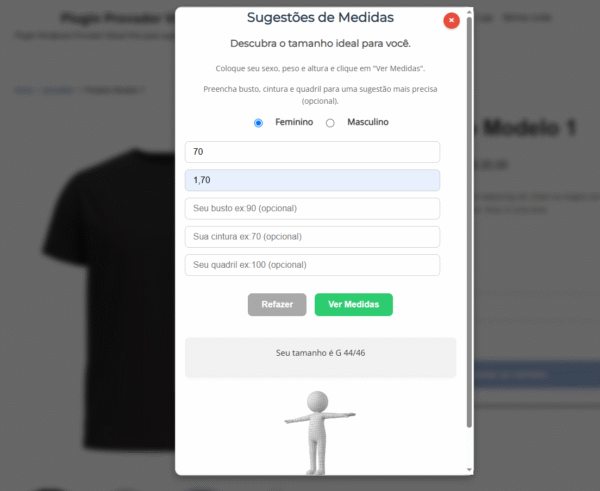 Provador Virtual Woo plugin para Wordpress / Woocommerce com sugestão de tamanhos baseado em AI para o Brasil - Imagem 4